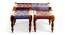 Oakville Sheesham Wood Vintage 3+1+1 Seater Maachi Bench Set with 2 Stools in Multi Colour Chindi & White Rope Canning (Multicolored Finish) by Urban Ladder - - 