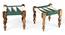 Oakville Sheesham Wood Vintage 2+1+1 Seater Maachi Bench Set with 2 Stools in Green & White Rope Canning (Green Finish) by Urban Ladder - - 