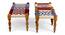Oakville Sheesham Wood Vintage 3+1+1 Seater Maachi Bench Set with 2 Stools in Multi Colour Chindi & White Rope Canning (Multicolored Finish) by Urban Ladder - - 