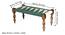Oakville Sheesham Wood Vintage 2+1+1 Seater Maachi Bench Set with 2 Stools in Green & White Rope Canning (Green Finish) by Urban Ladder - - 