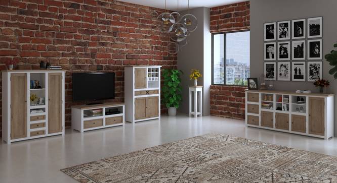 arctic solid wood sideboard (White & Natural Finish) by Urban Ladder - - 