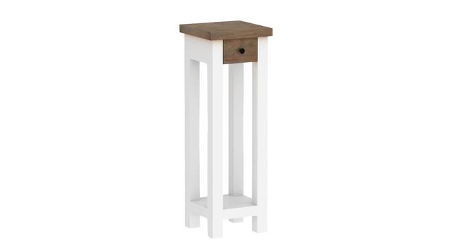 marson solid wood side table (White & Natural Finish) by Urban Ladder - - 