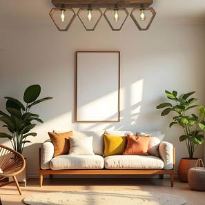 Hexad Brown Solid Wood Ceiling Light-image-16