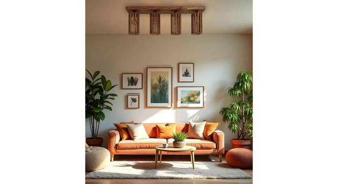 Casa Brown Solid Wood Ceiling Light (Brown) by Urban Ladder - Front View Design 1 - 990044