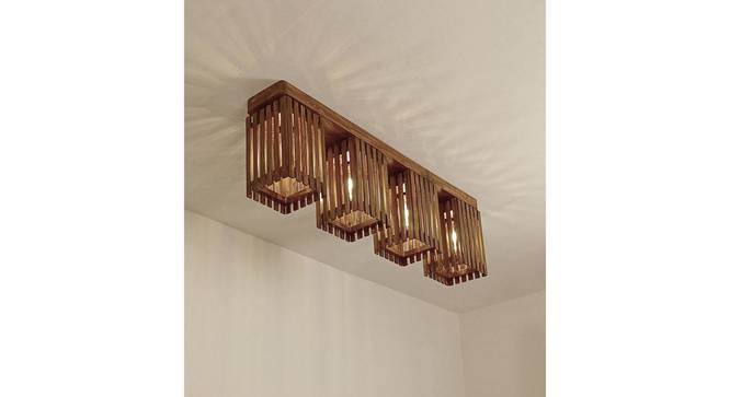 Elegant Brown Solid Wood Ceiling Light (Brown) by Urban Ladder - Cross View Design 1 - 990048