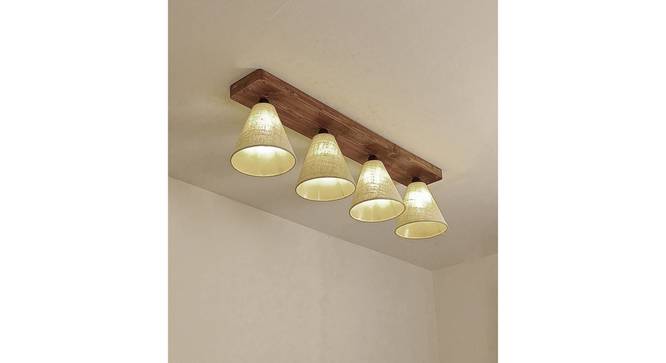 Terzo Brown Solid Wood Ceiling Light (Brown) by Urban Ladder - Cross View Design 1 - 990090
