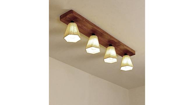 Hexagon Brown Solid Wood Ceiling Light (Brown) by Urban Ladder - Cross View Design 1 - 990092