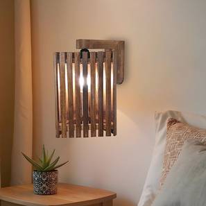Trikona Brown Solid Wood Wall Lights-image-14