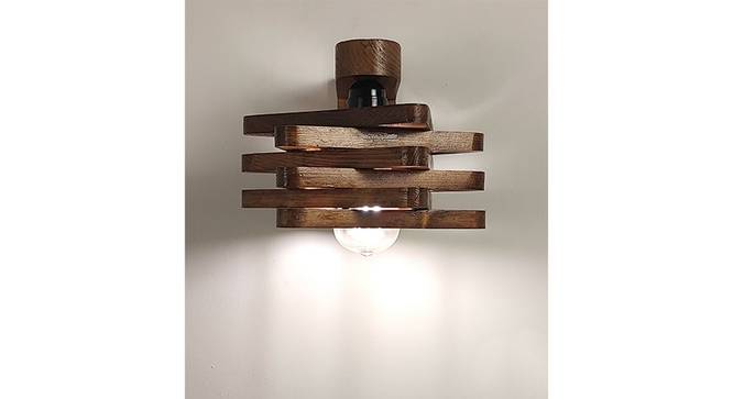 Star Brown Solid Wood Wall Lights (Brown) by Urban Ladder - Front View Design 1 - 990139