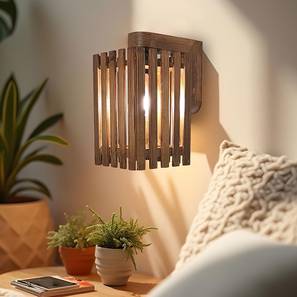 Elegant Brown Solid Wood Wall Lights