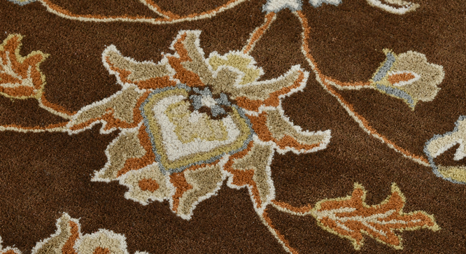 Tulisa 5X8 Feet Wool Carpets (Dark Brown, 5 x 8 Feet Carpet Size) by Urban Ladder - Front View Design 1 - 990315
