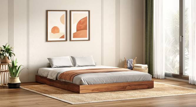 Watson Queen size Bed in Sheesham Paper finish (Queen Bed Size, sheesham wood Finish) by Urban Ladder - Side View - 