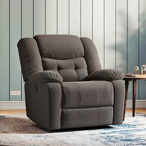 Theo Fabric One Seater Motorized Recliner in Urban Grey