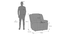 Theo single seater swivel rock recliner in Baltic Blue Premium Chenille Fabric (One Seater, Urban Grey) by Urban Ladder - Dimension - 