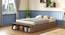 Toshi Platform Compact size Box & drawer storage bed in Classic Walnut (Drawer & Box Storage Type, Classic Walnut Finish, Double Bed Size) by Urban Ladder - Front View - 