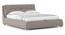 Stanhope Upholestry hydraulic King size bed in Shitake beige Premium Chenille (King Bed Size, Hydraulic Storage Type, Shitake Beige Finish) by Urban Ladder - Front View - 991480