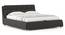 Stanhope Upholestry hydraulic King size bed in Shitake beige Premium Chenille (King Bed Size, Hydraulic Storage Type, Urban Grey Finish) by Urban Ladder - Front View - 991489