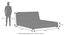 Stanhope Upholestry hydraulic King size bed in Shitake beige Premium Chenille (King Bed Size, Hydraulic Storage Type, Urban Grey Finish) by Urban Ladder - Dimension - 991495