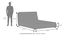 Stanhope Upholestry hydraulic King size bed in Shitake beige Premium Chenille (Queen Bed Size, Hydraulic Storage Type, Shitake Beige Finish) by Urban Ladder - Dimension - 991503