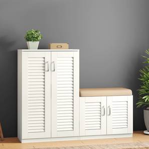 Shoe Rack Design Bennis Engineered Wood Shoe Rack in White Finish