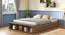 Toshi Platform Compact size Box & drawer storage bed in Classic Walnut (Queen Bed Size, Drawer & Box Storage Type, Classic Walnut Finish) by Urban Ladder - Front View - 