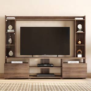 Tv Units Design Celestin Engineered Wood TV Unit in Classic Walnut Finish