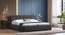 Stanhope Upholestry hydraulic King size bed in Shitake beige Premium Chenille (King Bed Size, Hydraulic Storage Type, Urban Grey Finish) by Urban Ladder - Full View - 991766