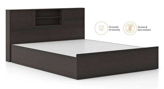 Amy Storage Bed with Zoey Bedside Table (Queen Bed Size, Dark Wenge Finish, Bed + 2 Bedside Table Set) by Urban Ladder - Front View Design 1 - 991814