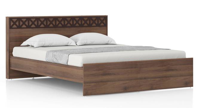 Macy Non Storage Bed With Hazel Bedside Table (King Bed Size, Classic Walnut Finish, Bed + 2 Bedside Table Set, non_storage Storage Type) by Urban Ladder - Front View Design 1 - 992023