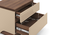 Sydney Bedroom (Bed + Bedside Table) (King Bed Size, Bed + 2 Bedside Table Set, Beige High Gloss Finish) by Urban Ladder - - 