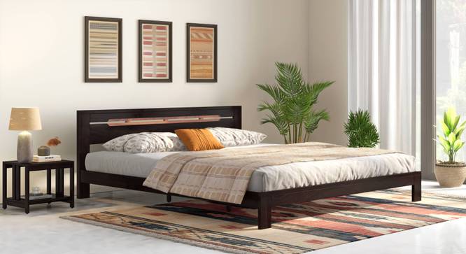 Amal Bed With Beirut Bedside Table (Mahogany Finish, King Bed Size, Bed + 2 Bedside Table Set) by Urban Ladder - Design 1 Full View - 993058