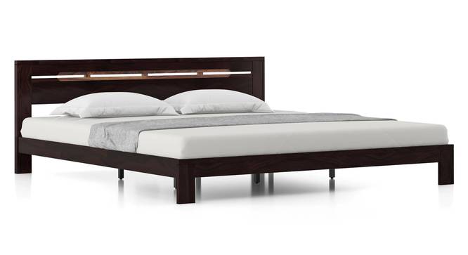 Amal Bed With Beirut Bedside Table (Mahogany Finish, King Bed Size, Bed + 2 Bedside Table Set) by Urban Ladder - Front View Design 1 - 993059