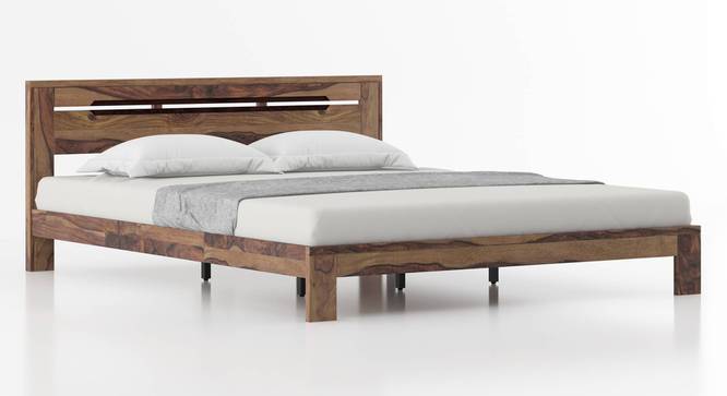 Amal Bed With Beirut Bedside Table (Teak Finish, Queen Bed Size, Bed + 2 Bedside Table Set) by Urban Ladder - Front View Design 1 - 993130