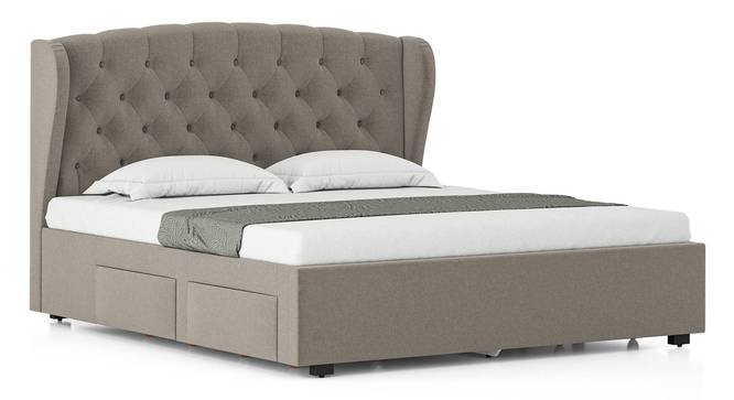 Homebrook Storage Bed with Denton Bedside Table (King Bed Size, Bed + 2 Bedside Table Set, Shitake Beige Finish) by Urban Ladder - - 