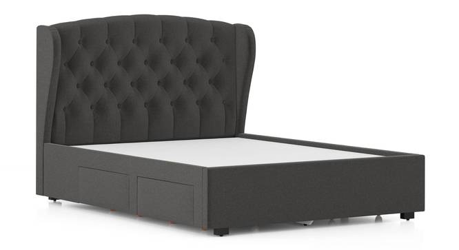 Homebrook Storage Bed with Denton Bedside Table (Queen Bed Size, Bed + 2 Bedside Table Set, Urban Grey Finish) by Urban Ladder - - 
