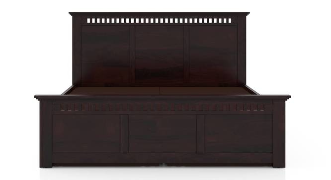 Fidora Storage Bed with Fidora Bedside Table (Mahogany Finish, Queen Bed Size, Bed + 1 Bedside Table Set) by Urban Ladder - - 