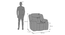 Atticus single seater Motorized swivel rock recliner Premium Chenille Fabric (One Seater, Urban Grey, Motorized Mechanism) by Urban Ladder - Dimension - 994122