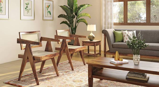 Chandigarh Cane Accent Chair (Teak) by Urban Ladder - - 