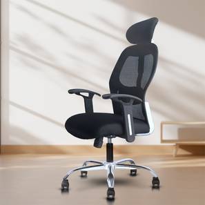 Nova Swivel Study Chair With Headrest in Black Colour