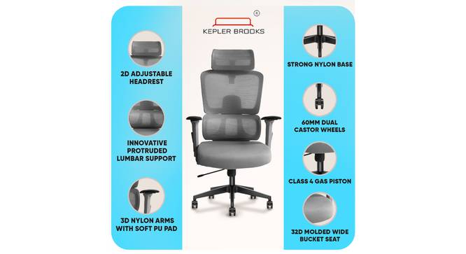 Imperia Ergonomic Study Chair (Grey) by Urban Ladder - - 994209
