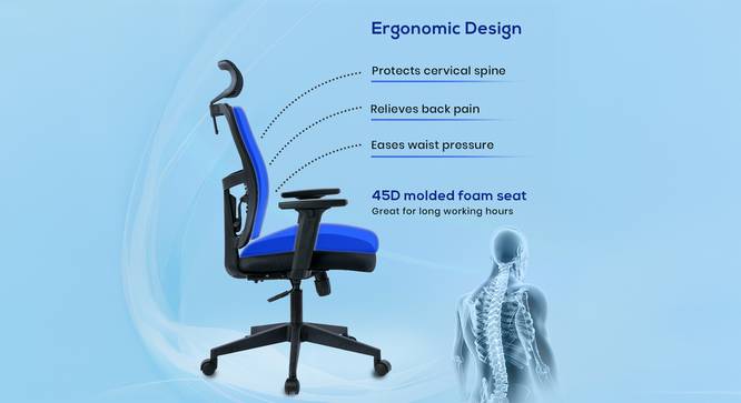 Ignis Black Ergonomic Study Chair (Black) by Urban Ladder - - 