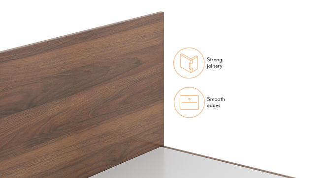Zoey Storage Bed With Zoey Bedside Table (King Bed Size, Classic Walnut Finish, With Shutter Configuration, Bed + 2 Bedside Table Set) by Urban Ladder - Design 1 Side View - 995194