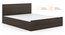 Zoey Storage Bed With Zoey Bedside Table (Queen Bed Size, With Drawer Configuration, Dark Wenge Finish, Bed + 1 Bedside Table Set) by Urban Ladder - Front View Design 1 - 995206