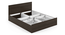 Zoey Storage Bed With Zoey Bedside Table (Queen Bed Size, With Drawer Configuration, Dark Wenge Finish, Bed + 1 Bedside Table Set) by Urban Ladder - Image 2 - 995221