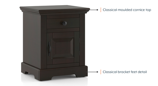 Alexandra Bedside Table (Mahogany Finish) by Urban Ladder - - 995310