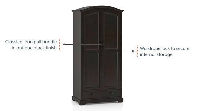 Alexandra wadrobe (American Walnut Finish) by Urban Ladder - - 995321