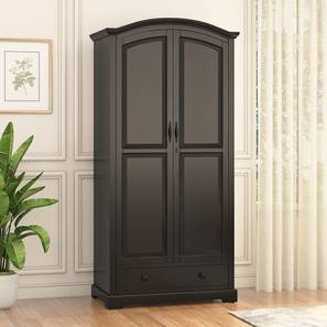 Alexandra Solid Wood 2 Door Wardrobe Without Mirror in American Walnut F...
