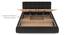 Stanhope Upholestry hydraulic King size bed in Shitake beige Premium Chenille (King Bed Size, Hydraulic Storage Type, Urban Grey Finish) by Urban Ladder - - 995431