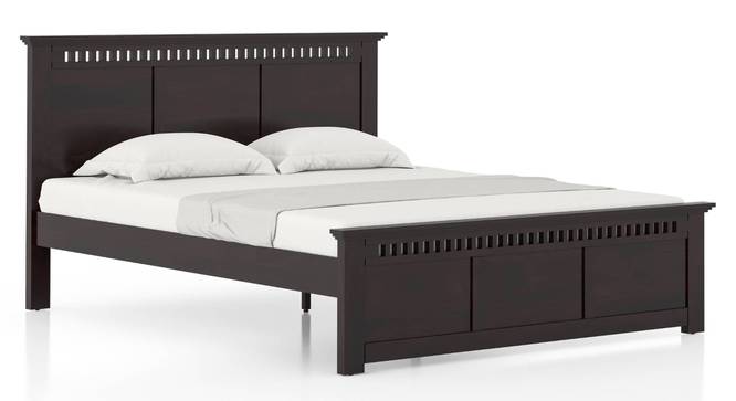 Fidora Non Storage Bed With Fidora Bed Side and End Table (Mahogany Finish, King Bed Size, Bed + 2 Bedside Table Set) by Urban Ladder - - 