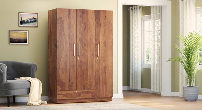 Bocado Three Door Wardrobe (Sheesham Finish) by Urban Ladder - - 